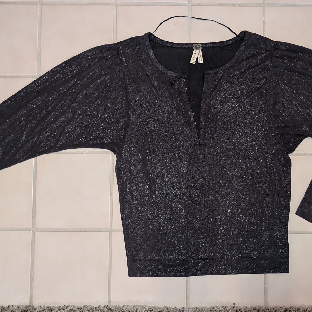 Shimmering Black Women's Top